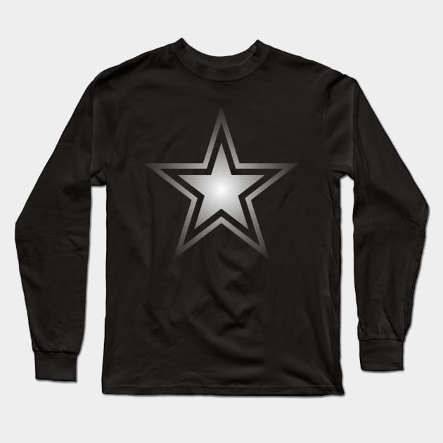 Silver Transparent Star Long Sleeve T-Shirt by Muzehack